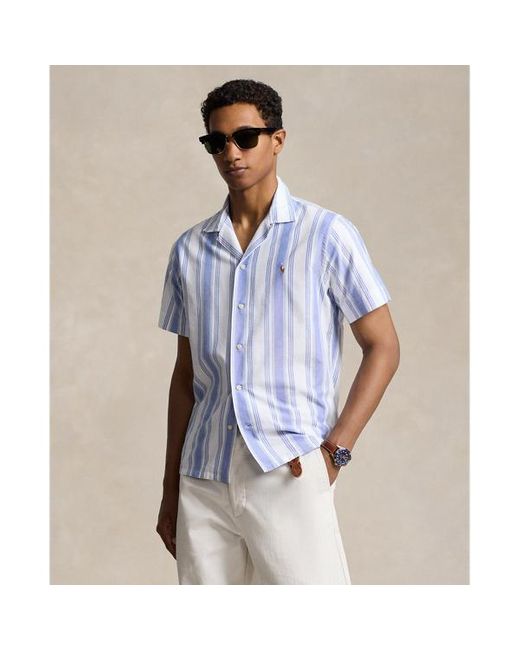 Polo Ralph Lauren Blue Classic Fit Striped Oxford Camp Shirt for men