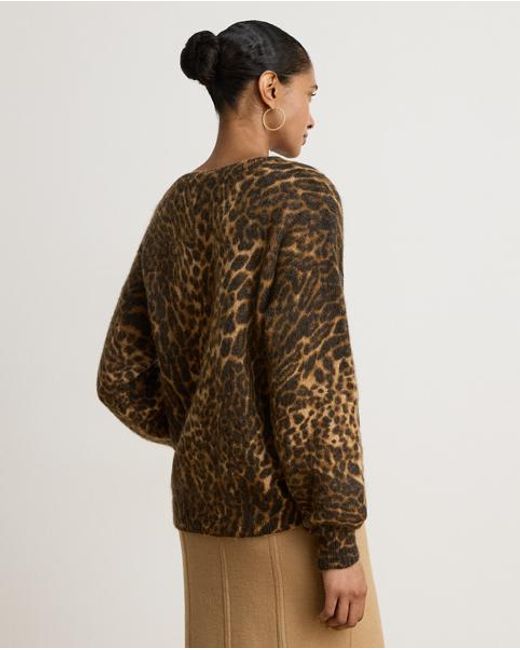 Ralph Lauren Brown Ocelot-Print Crewneck Jumper
