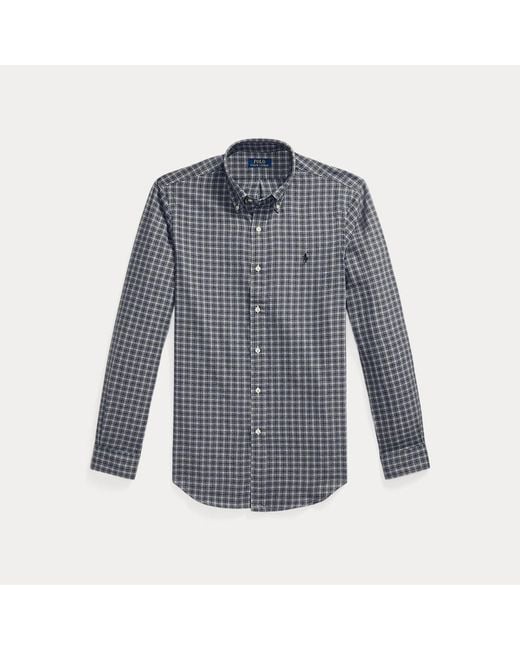 Polo Ralph Lauren Kariertes Custom-Fit-Hemd Aus Twill in Gray für Herren