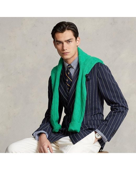 Giacca Polo Soft in twill a righe da Uomo di Polo Ralph Lauren in Verde |  Lyst
