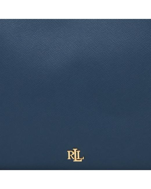 Lauren by Ralph Lauren Blue Crosshatch Leather Medium Danni Bag