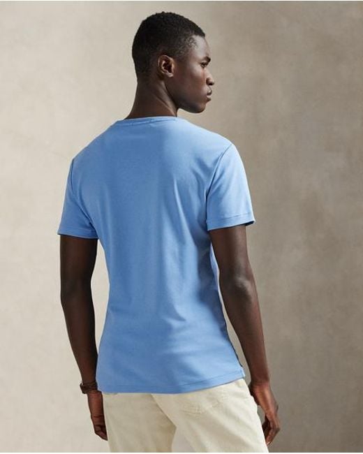 Polo Ralph Lauren Blue Custom Slim Fit Soft Cotton T-Shirt for men