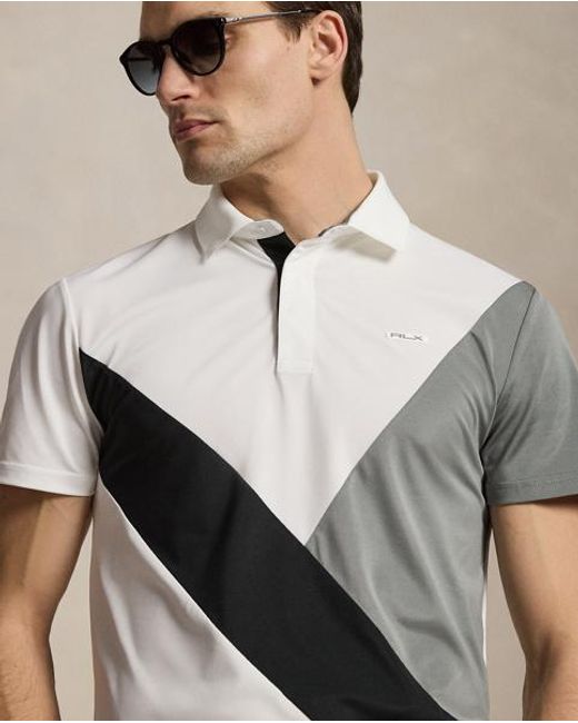 Ralph Lauren Gray Tailored Fit Performance Polo Shirt for men