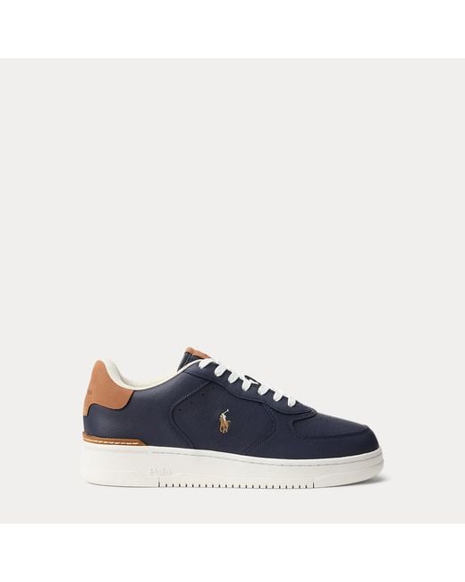 Ralph Lauren Brown Masters Court Leather Trainer for men