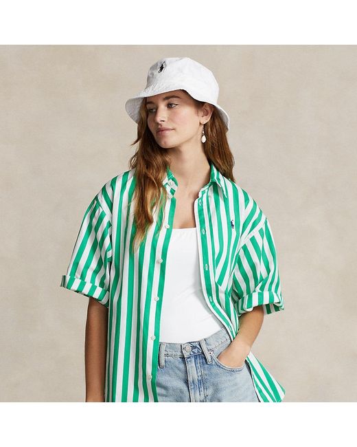 Polo Ralph Lauren Green Relaxed Fit Striped Cotton Shirt