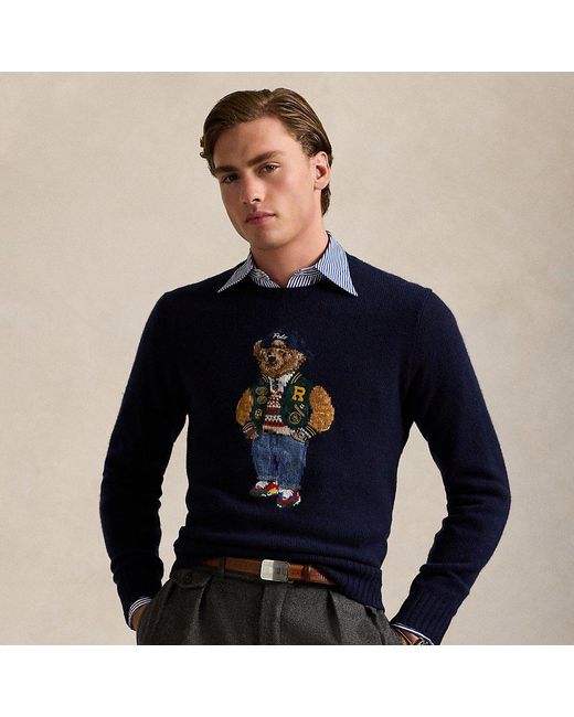 Polo Ralph Lauren Blue Polo Bear Wool-Cashmere Jumper for men