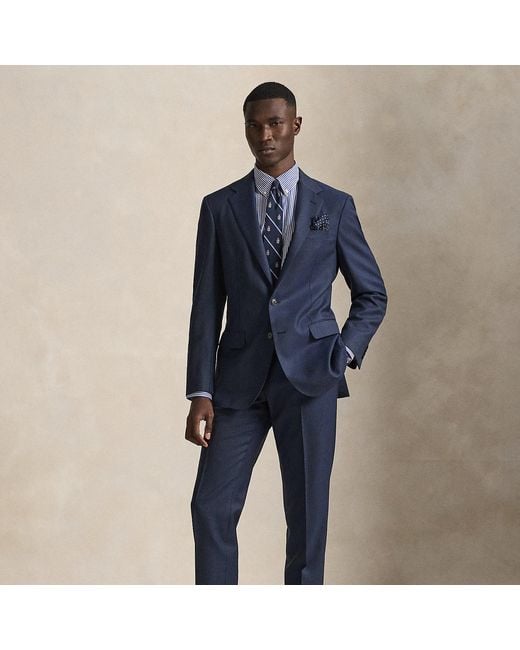 Ralph Lauren Blue Polo Tailored Fit Wool Pin Dot Suit for men