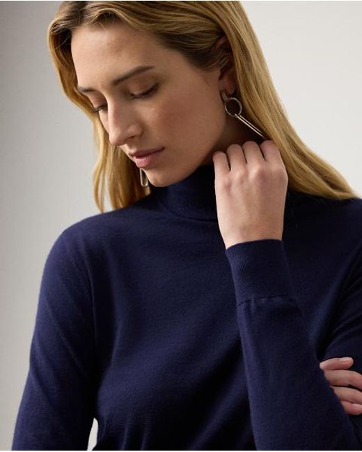 Ralph Lauren Blue Cashmere Roll Neck Jumper