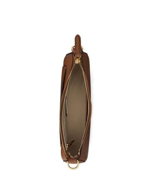 Ralph Lauren Brown Ralph Lauren Crosshatch Leather Medium Danni Bag