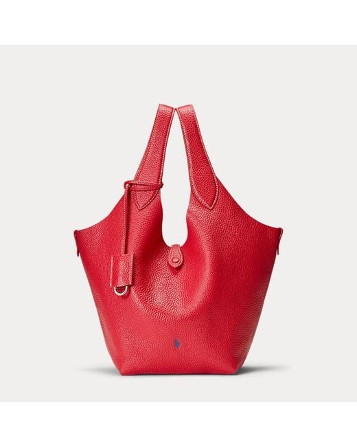 Polo Ralph Lauren Red Ledertragetasche Polo Play