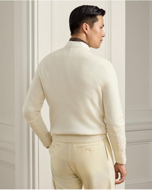 Ralph Lauren Kaschmirpullover Mit Polo Bear in Natural für Herren