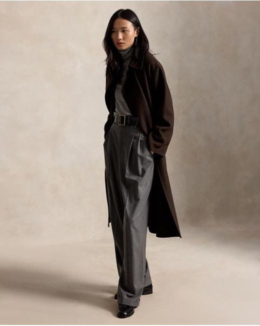 Polo Ralph Lauren Brown Double-Breasted Cashmere Trench Coat
