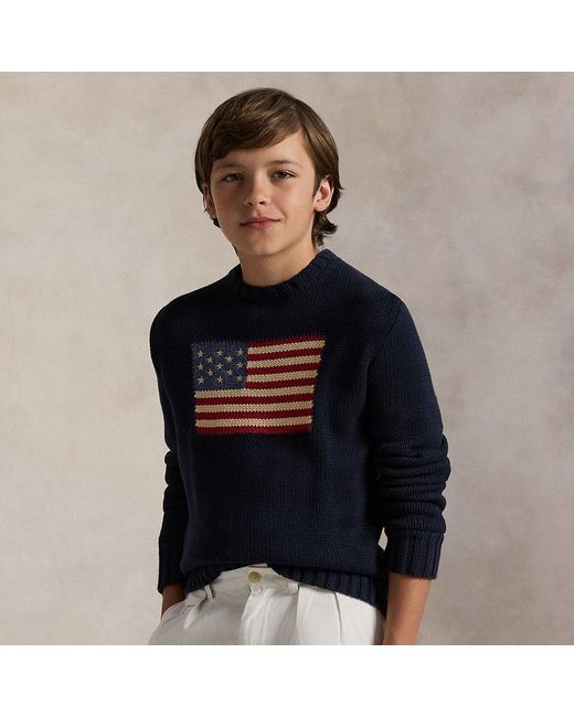 Polo Ralph Lauren Ralph Lauren Boy's The Iconic Flag Sweater in Blue ...