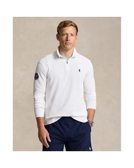 Polo Ralph Lauren White Wimbledon Clarus Pique Pullover for men