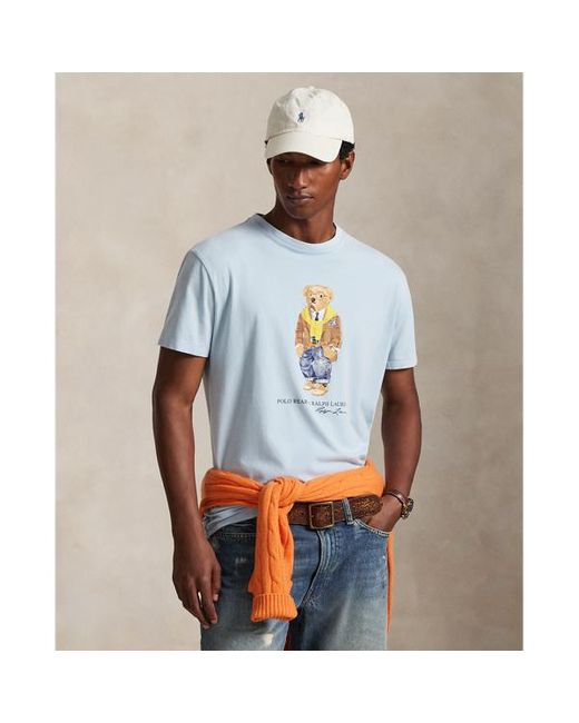 Maglietta Polo Bear Custom Slim-Fit di Polo Ralph Lauren in Blue da Uomo