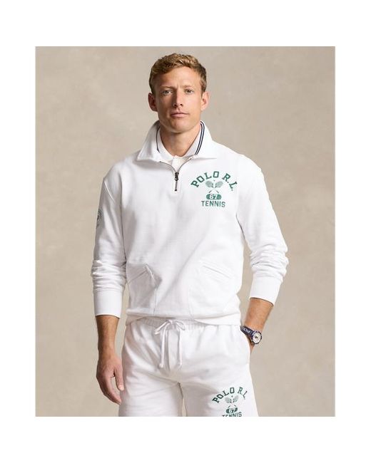 Polo Ralph Lauren Fleece Wimbledon Sweatshirt Met Kraag in het White voor heren