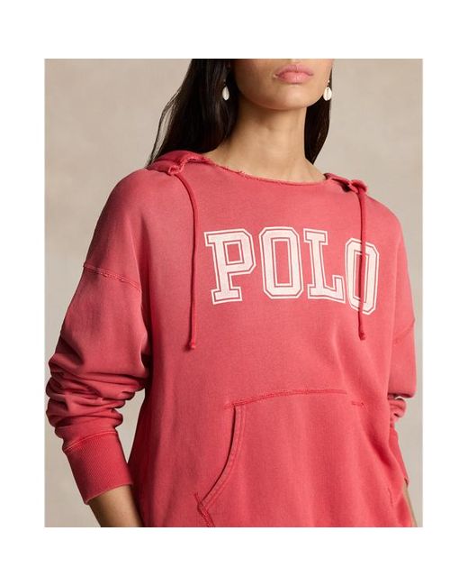 Polo Ralph Lauren Red Logo Split-neck Fleece Hoodie