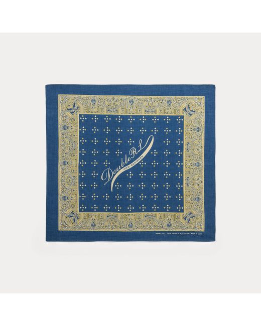 Bandana De Algodón Índigo Con Logotipo RRL de hombre de color Blue
