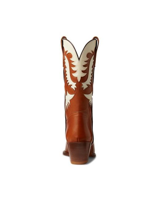 Polo Ralph Lauren Brown Vachetta Leather Western Boot