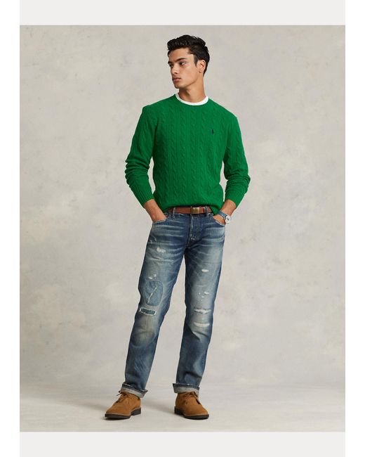 Pull torsadé en laine et cachemire Cachemire Polo Ralph Lauren pour homme  en coloris Vert | Lyst