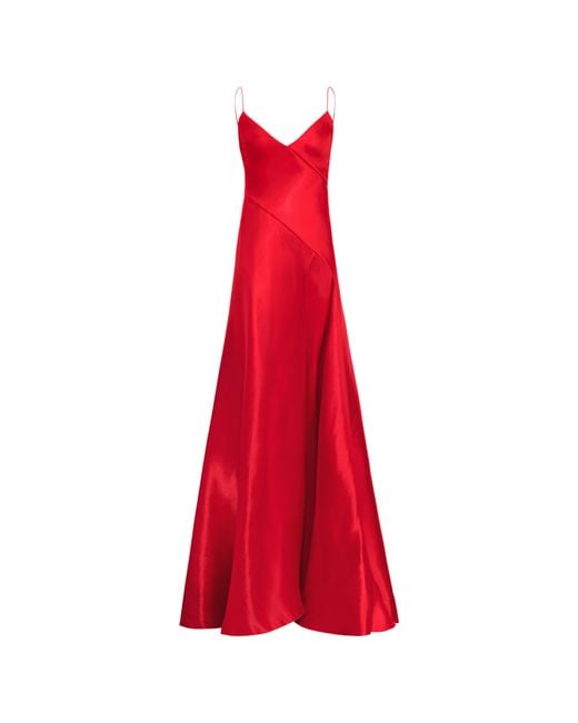 Ralph Lauren Red Adelle Mikado Gown