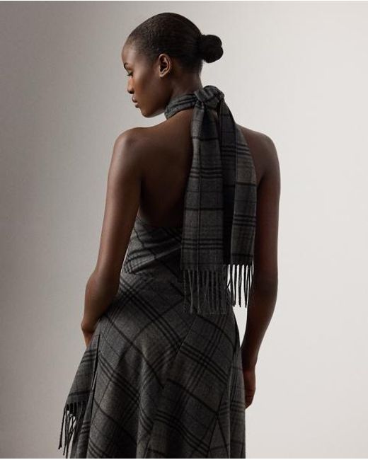 Ralph Lauren Chilton Geruite Wollen Top in het Gray