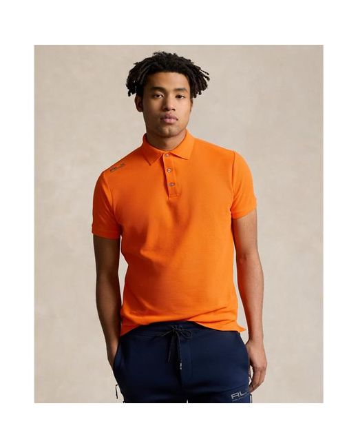RLX Ralph Lauren Orange Custom Slim Fit Clarus Polo Shirt for men