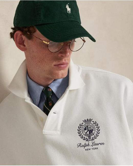 Polo Ralph Lauren White Relaxed Fit Fleece Graphic Sweatshirt for men