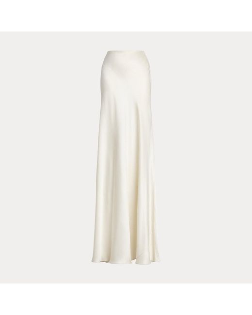 Ralph Lauren Natural Masina Stretch Satin Skirt