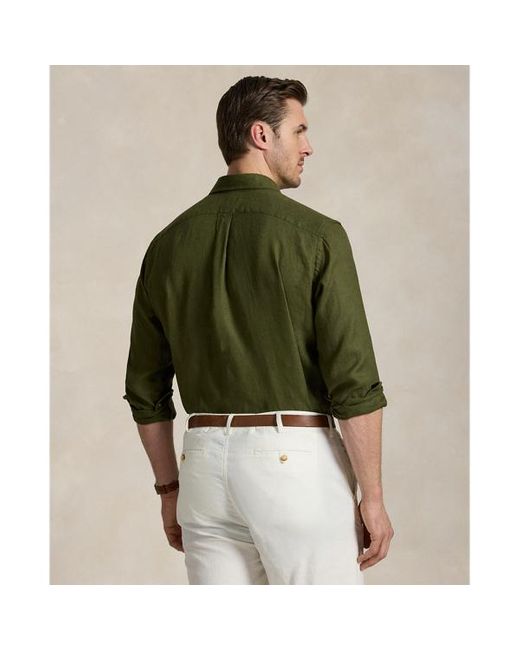 Taglie Plus - Camicia in lino di Ralph Lauren in Green da Uomo