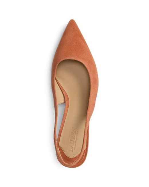Ralph Lauren Red Ralph Lauren Lolah Ii Suede Slingback Pump