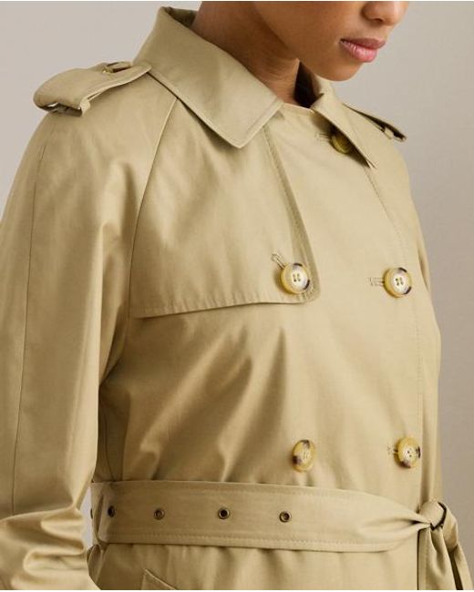 Ralph Lauren Natural Double-Breasted Belted Trench Coat