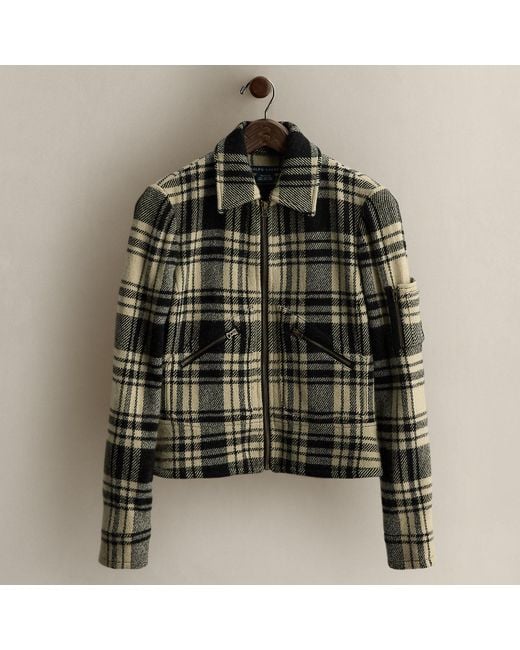 Ralph Lauren Gray C. 2008 Plaid Wool Zip Jacket