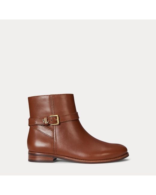 Stivaletti Brooke II in vitello di Ralph Lauren in Brown