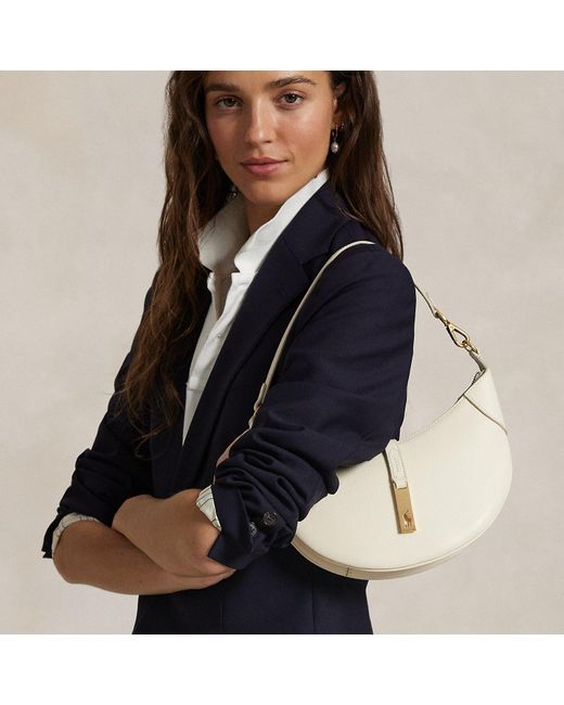 Polo Ralph Lauren Blue Polo Id Leather Mini Shoulder Bag