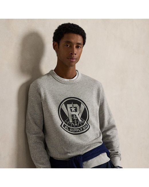Polo Ralph Lauren Gray Fleece Graphic Pullover for men