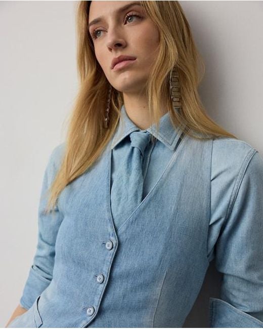 Ralph Lauren Blue Callie Cotton Denim Shirt