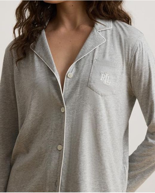 Ralph Lauren Gray Cotton Jersey Pajama Set
