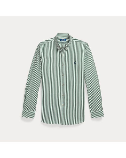 Polo Ralph Lauren Green Slim Fit Striped Stretch Poplin Shirt for men