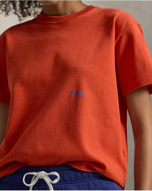 Polo Ralph Lauren Orange Big Pony Cotton Crewneck Tee