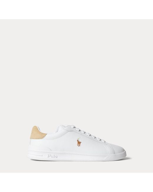 Polo Ralph Lauren White Heritage Court Ii Leather Trainer for men
