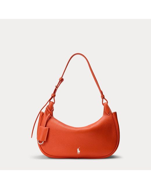 Polo Ralph Lauren Red Polo Play Leather Shoulder Bag