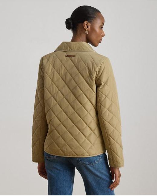 Ralph Lauren Green Crest-Patch Diamond-Quilted Jacket