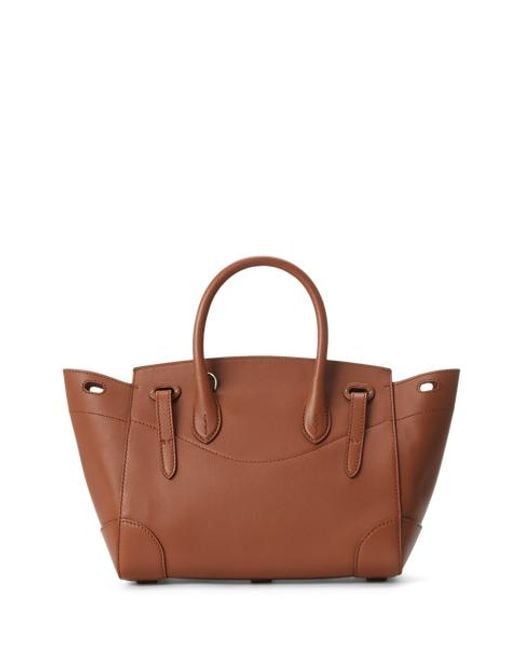 Ralph Lauren Brown Tasche Soft Ricky 27 Aus Kalbsleder