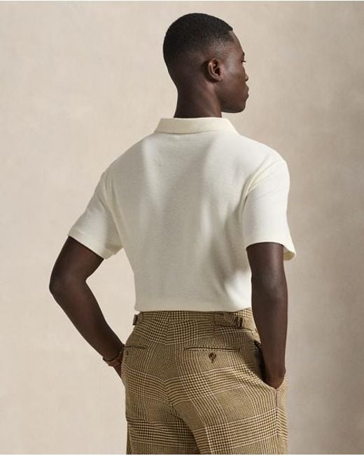 Polo Ralph Lauren White Standard Fit Honeycomb-Mesh Polo Shirt for men