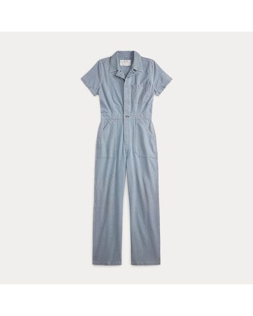 RRL Gray Pincheck Cotton Coverall