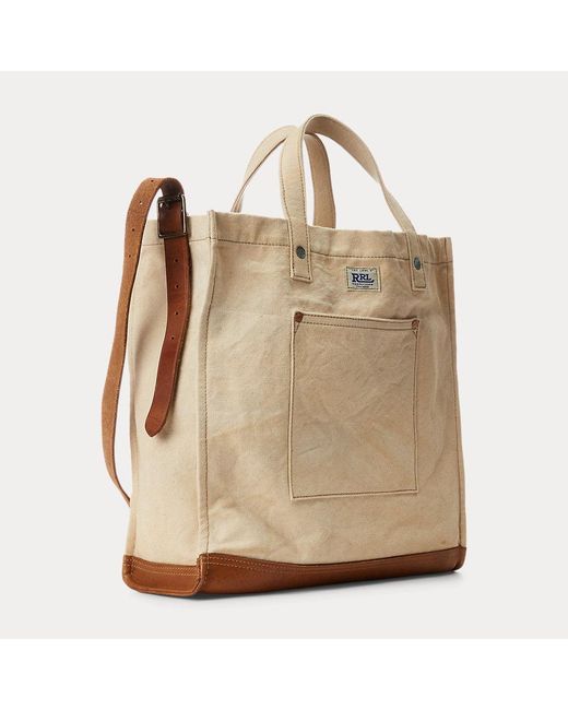 Bolso tote Carpenter de loneta RRL de hombre de color Natural