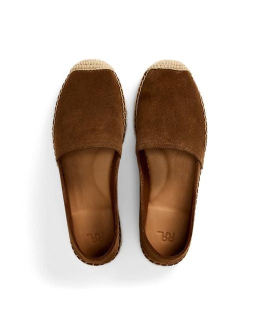 Ralph Lauren Brown Roughout Suede Espadrille