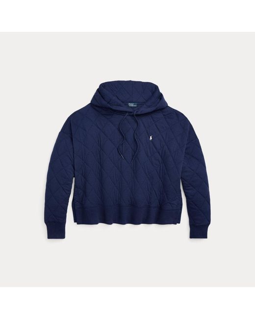 Polo Ralph Lauren Boxy Fit Gewatteerde Hoodie in het Blue