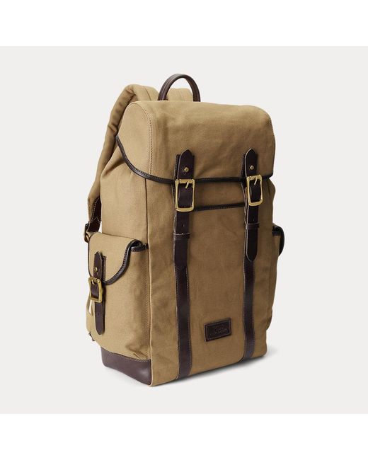 Polo Ralph Lauren Natural Leather-trim Canvas Backpack for men